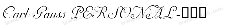 Carl Gauss PERSONAL字体转换
